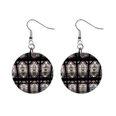 Window Image Stained Glass Mini Button Earrings by Pakrebo