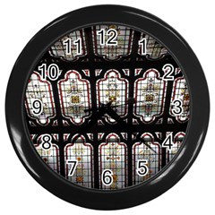 Window Image Stained Glass Wall Clock (black) by Pakrebo