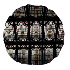 Window Image Stained Glass Large 18  Premium Round Cushions by Pakrebo