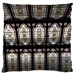 Window Image Stained Glass Large Flano Cushion Case (one Side) by Pakrebo