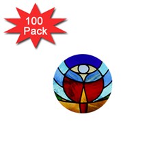 Church Window Glass Tiffany 1  Mini Buttons (100 Pack)  by Pakrebo