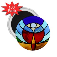 Church Window Glass Tiffany 2 25  Magnets (100 Pack)  by Pakrebo