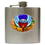 Church Window Glass Tiffany Hip Flask (6 oz) Front