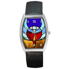 Church Window Glass Tiffany Barrel Style Metal Watch by Pakrebo