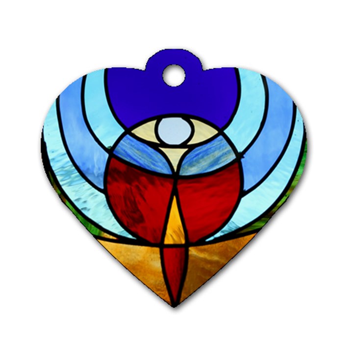 Church Window Glass Tiffany Dog Tag Heart (Two Sides)