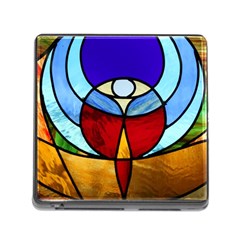 Church Window Glass Tiffany Memory Card Reader (square 5 Slot) by Pakrebo