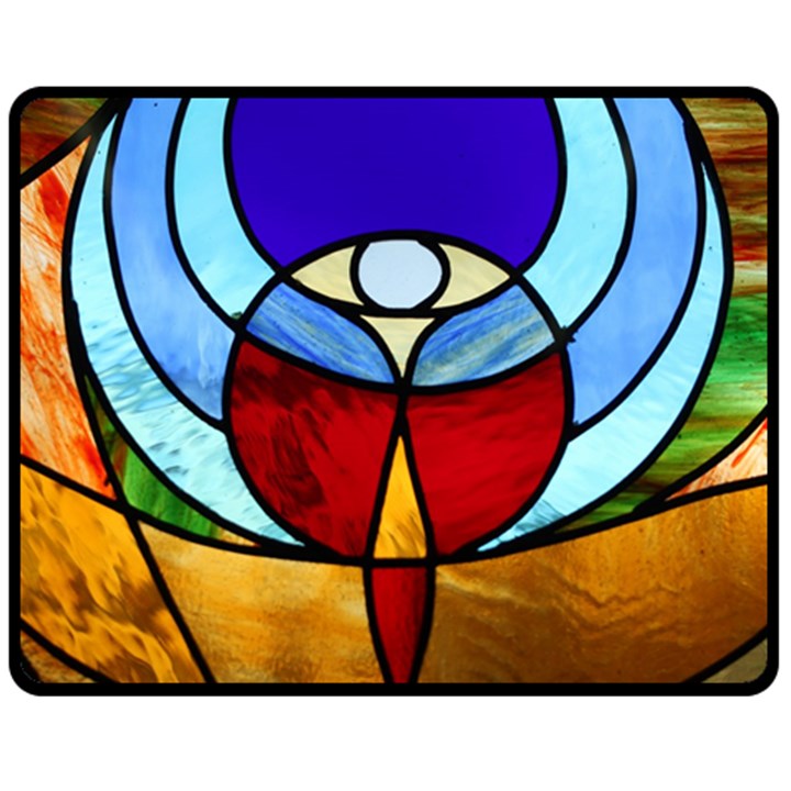 Church Window Glass Tiffany Fleece Blanket (Medium) 