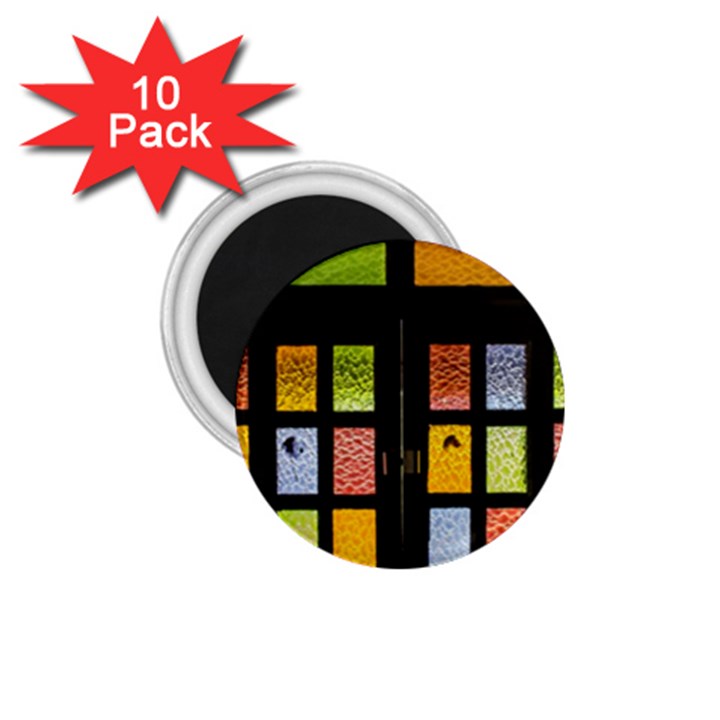 Window Stained Glass Glass Colors 1.75  Magnets (10 pack) 