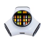 Window Stained Glass Glass Colors 3-Port USB Hub Front