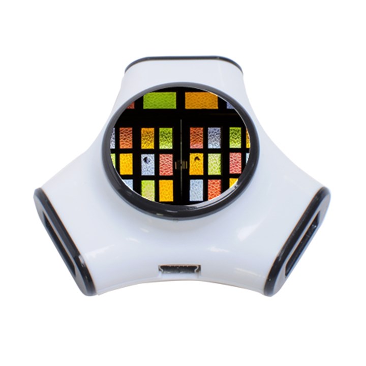 Window Stained Glass Glass Colors 3-Port USB Hub