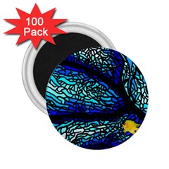 Sea Fans Diving Coral Stained Glass 2 25  Magnets (100 Pack)  by Pakrebo