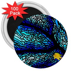 Sea Fans Diving Coral Stained Glass 3  Magnets (100 Pack) by Pakrebo