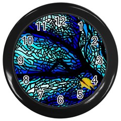 Sea Fans Diving Coral Stained Glass Wall Clock (black) by Pakrebo