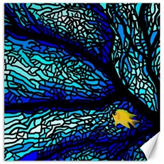 Sea Fans Diving Coral Stained Glass Canvas 12  X 12  by Pakrebo