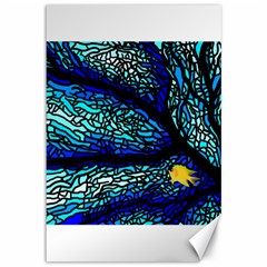 Sea Fans Diving Coral Stained Glass Canvas 12  X 18  by Pakrebo