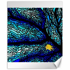 Sea Fans Diving Coral Stained Glass Canvas 16  X 20  by Pakrebo