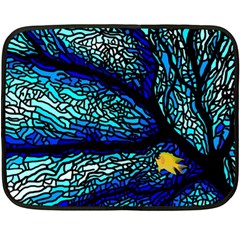 Sea Fans Diving Coral Stained Glass Fleece Blanket (mini) by Pakrebo