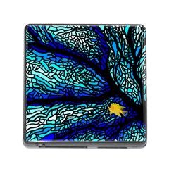 Sea Fans Diving Coral Stained Glass Memory Card Reader (square 5 Slot) by Pakrebo