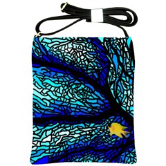 Sea Fans Diving Coral Stained Glass Shoulder Sling Bag by Pakrebo