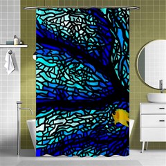 Sea Fans Diving Coral Stained Glass Shower Curtain 48  X 72  (small)  by Pakrebo