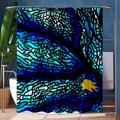 Sea Fans Diving Coral Stained Glass Shower Curtain 60  X 72  (medium)  by Pakrebo