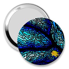 Sea Fans Diving Coral Stained Glass 3  Handbag Mirrors by Pakrebo