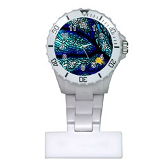 Sea Fans Diving Coral Stained Glass Plastic Nurses Watch by Pakrebo