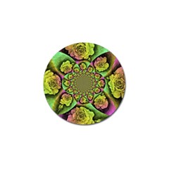 Rose Painted Kaleidoscope Colorful Golf Ball Marker by Pakrebo