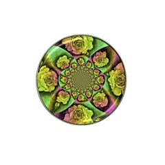 Rose Painted Kaleidoscope Colorful Hat Clip Ball Marker (4 Pack) by Pakrebo