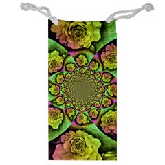 Rose Painted Kaleidoscope Colorful Jewelry Bag by Pakrebo