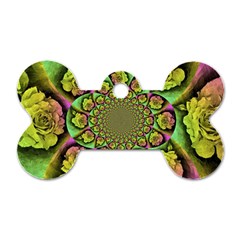 Rose Painted Kaleidoscope Colorful Dog Tag Bone (one Side) by Pakrebo