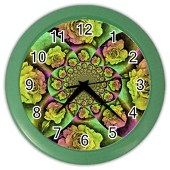 Rose Painted Kaleidoscope Colorful Color Wall Clock by Pakrebo