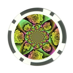 Rose Painted Kaleidoscope Colorful Poker Chip Card Guard (10 Pack) by Pakrebo