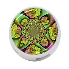 Rose Painted Kaleidoscope Colorful 4-port Usb Hub (one Side) by Pakrebo