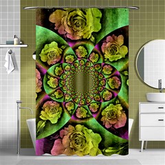 Rose Painted Kaleidoscope Colorful Shower Curtain 48  X 72  (small)  by Pakrebo