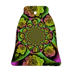 Rose Painted Kaleidoscope Colorful Bell Ornament (two Sides) by Pakrebo