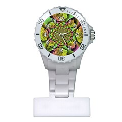 Rose Painted Kaleidoscope Colorful Plastic Nurses Watch by Pakrebo