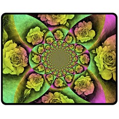 Rose Painted Kaleidoscope Colorful Double Sided Fleece Blanket (medium)  by Pakrebo