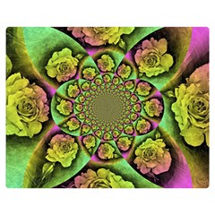 Rose Painted Kaleidoscope Colorful Double Sided Flano Blanket (medium)  by Pakrebo