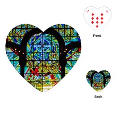 Church Church Window Window Playing Cards (heart) by Pakrebo