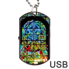 Church Church Window Window Dog Tag Usb Flash (two Sides) by Pakrebo