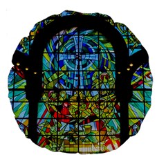 Church Church Window Window Large 18  Premium Round Cushions by Pakrebo