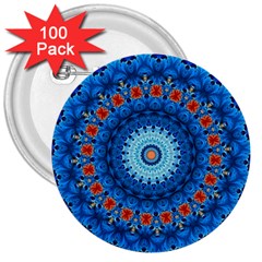 Rose Kaleidoscope Art Pattern 3  Buttons (100 Pack)  by Pakrebo