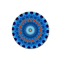 Rose Kaleidoscope Art Pattern Magnet 3  (round) by Pakrebo