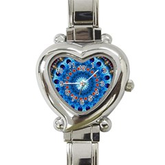 Rose Kaleidoscope Art Pattern Heart Italian Charm Watch