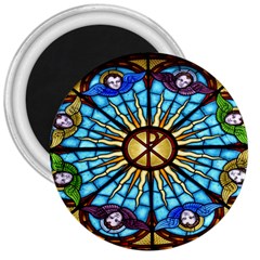 Church Window Stained Glass Church 3  Magnets by Pakrebo