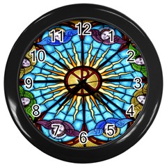 Church Window Stained Glass Church Wall Clock (black) by Pakrebo