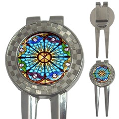 Church Window Stained Glass Church 3-in-1 Golf Divots by Pakrebo