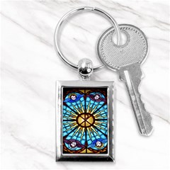 Church Window Stained Glass Church Key Chains (rectangle)  by Pakrebo