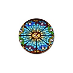 Church Window Stained Glass Church Golf Ball Marker (4 Pack) by Pakrebo